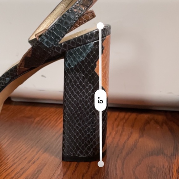 Vince Camuto Chastin Embellished Platform Dress Sandals Deep Teal Snake PLatform - Picture 15 of 16